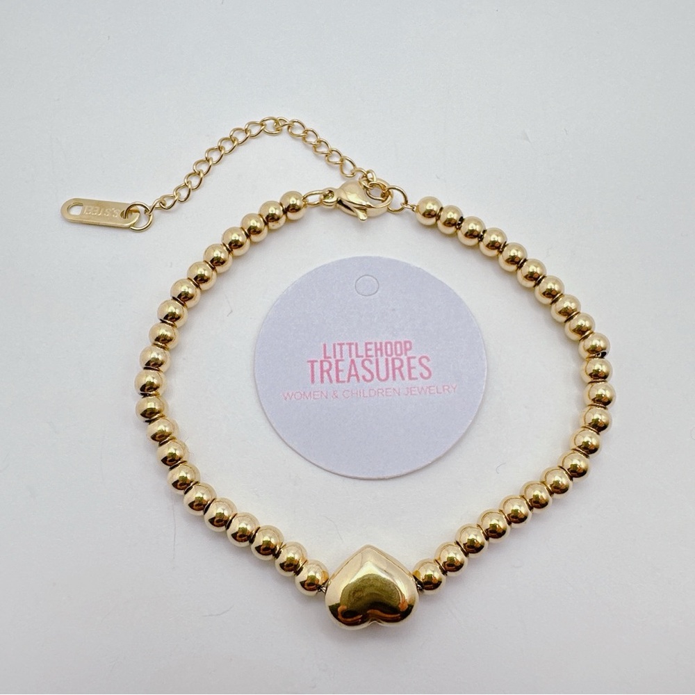 Heart pendant chain bracelet